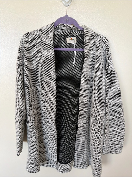 Marine Layer Sweaters - MARINE LAYER Birdseye Cardigan in Black & White